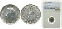 Great Britain 3 Pence Great Britain United Kingdom 1926 3 Pence - George V (2nd issue) Silver (.500) (4109000) 1.41g NGC UNC Cleaned KM 813a Sp 4026 S -