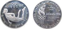 United States 1 Dollar United States Federal republic 1996 P 1 Dollar (Atlanta Olympics - High Jump) Silver (.900) Philadelphia Mint (124502) 26.73g PF -