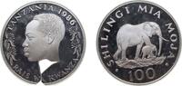100 Shilingi 1986 Tanzania Tanzania Republic 1986 100 Shilingi (Conservation; Silver Proof Issue) Silver (.925) (25000) 19.44g 1986 KM 18a Schön ...
