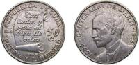 Cuba 50 Centavos Cuba First Republic 1953 50 Centavos (José Martí) Silver (.900) (silver 90%, copper 10%) Philadelphia Mint (2000000) 12.53g AU K -