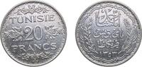 Tunisia 20 Francs Tunisia French Protectorate 1353 20 Francs - Ahmad II Silver (.680) Paris Mint (1250000) 19.92g XF KM 263 Lec 364 -
