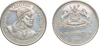 Lesotho 50 Licente Lesotho Kingdom 1966 50 Licente - Moshoeshoe II (Independence Attained) Silver (.900) 28.1g UNC KM 4 Schön 4 -