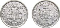 Mozambique 20 Escudos Mozambique Portuguese Overseas Province 1960 20 Escudos Silver (.720) (Copper .280) Lisbon Mint (2000000) 10g AU KM 80 -