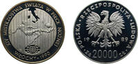 Poland 20 000 Złotych Poland People's Republic 1989 MW 20 000 Złotych (XIV FIFA World Cup - Italy 1990) Silver (.750) Warsaw Mint (25000) 19.3g PF Y 2 -
