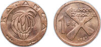 1 Franc 1961 Kings Norton Metal Company  Democratic Republic of the Congo Democratic Republic of the Congo Katanga Republic 1961 1 France Bronze ...
