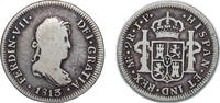 Peru 2 Reales Peru Spanish colony 1813 JP 2 Reales - Fernando VII (2nd type) Silver (.896) Lima Mint 6.60g VF KM 115 -