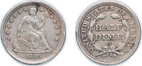 United States 5 Cents United States 1856 O ½ Dime Seated Liberty Half Dime (reduced weight) Silver (.900) (.100 copper) (1100000) 1.24g XF KM A62.2 -