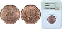 Eastern Caribbean States 1 Cent Eastern Caribbean States 1965 1 Cent - Elizabeth II (1st portrait) Bronze (4800000) 5.67g NGC MS 64 RB KM 2 -