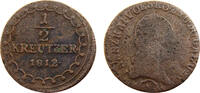 Austria 1/2 Kreutzer Austria Empire Franz I 1812 B 1/2 Kreutzer Rare -