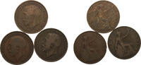 Great Britain 1 Penny Great Britain United Kingdom George V 1 Penny 3 Lots -