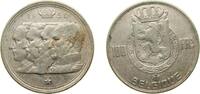 Belgium 100 Francs Belgium Kingdom 1950 100 Francs (Kings; French text) Silver (.835) (16.5% copper) Brussels Mint (2807000) 18g VF KM 138 LA BFM-1 -