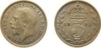 Great Britain 3 Pence Great Britain United Kingdom 1921 3 Pence - George V (2nd issue) Silver (.500) (8751000) 1.41g XF KM 813a Sp 4026 Sp 4029 -