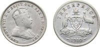 Australia 3 pence Australia Commonwealth 1910 3 pence - Edward VII Silver (.925) Royal mint (Tower Hill) 5.65g VF KM20 -