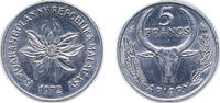 Madagascar 5 Francs Madagascar 1972 5 Francs / 1 Ariary Stainless steel (10000000) 5g UNC KM 10 -