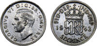 Great Britain 6 Pence Great Britain United Kingdom George VI 1943 6 Pence -