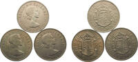 Great Britain ½ Crown Great Britain United Kingdom Elizabeth II 1963, 1965, 1967 ½ Crown 3 Lots, 1st portrait -