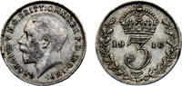 Great Britain 3 Pence Great Britain United Kingdom George V 1916 3 Pence 1st issue -