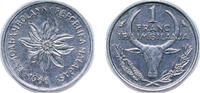 Madagascar 1 Franc Madagascar 1966 1 Franc / Iraimbilanja Stainless steel (7500000) 2.4g UNC KM 8 -