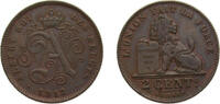 Belgium 2 Centimes Belgium Kingdom 1912 2 Centimes - Albert I (French text) Copper Brussels mint 4g XF KM64 LABFM-12 Schön35 -