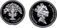 Great Britain 1 Pound Great Britain United Kingdom Elizabeth II 1987 1 Pound Royal Diadem series, English Oak -
