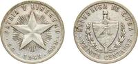 Cuba 20 Centavos Cuba First Republic 1948 20 Centavos Silver (.900) Philadelphia Mint (6830000) 5g XF KM 13 Y 7 Schön 7 -