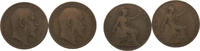 Great Britain 1 Penny Great Britain United Kingdom Edward VII 1 Penny 2 Lots -