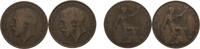 Great Britain 1 Penny Great Britain United Kingdom George V 1 Penny 2 Lots -