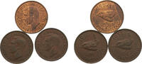 Great Britain 1 Farthing Great Britain United Kingdom George VI 1 Farthing 3 Lots -