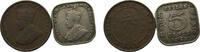 Sri Lanka 1 Cent & 25Cents Ceylon British colony George V 1920/1923 1 Cent & 25Cents 2 Lots -