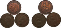 Great Britain 1 Penny Great Britain United Kingdom George VI 1937, 1938, 1944 1 Penny 3 Lots -