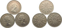 Great Britain 2 Shillings Great Britain United Kingdom Elizabeth II 1961, 1962, 1966 2 Shillings 3 Lots -