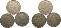 Great Britain ½ Crown Great Britain United Kingdom Elizabeth II 1953-1955 ½ Crown 3 Lots, 1st portrait -