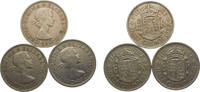 Great Britain ½ Crown Great Britain United Kingdom Elizabeth II 1959-1961 ½ Crown 3 Lots, 1st portrait -