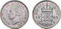 Great Britain 6 Pence Great Britain United Kingdom George VI 1945 6 Pence 2.8g -