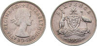 Australia 6 Pence Australia Commonwealth Elizabeth II 1958 6 Pence 2.83g -