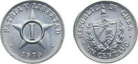 Cuba 1 Centavo Cuba First Republic 1970 1 Centavo (Patria y Libertad) Aluminium Saint Petersburg / Leningrad / Petrograd mint 0.75g BU KM33.1 -