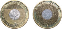 Poland 2 Złote Poland Third Republic 2000 MW 2 Złote (2000 Lat) Bimetallic: copper-nickel centre in nordic gold ring Warsaw mint (2000000) 8.31 -