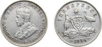 Australia 3 Pence Australia Commonwealth 1936 3 Pence - George V Silver (.925) Royal mint (Tower Hill) (3600000) 1.41g VF KM24 -