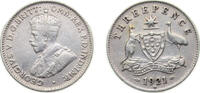 Australia 3 Pence Australia Commonwealth 1921 M 3 Pence - George V Silver (.925) Royal mint (Melbourne) (7378000) 1.41g VF KM24 -
