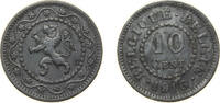Belgium 10 Centimes Belgium Belgian notgeld 1916 10 Centimes (German Occupation Coinage) Zinc Brussels Mint (37382011) 4g XF KM 81 LA BFM-37 Schön 4 -