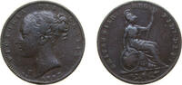 Great Britain 1 Farthing Great Britain 1853 WW 1 Farthing - Victoria (1st portrait) Copper Royal Mint (Tower Hill) 4.6g VF KM725 Sp3950 -