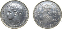 Spain 1 Peseta Spain Kingdom 1900 *19-00 SMV 1 Peseta - Alfonso XIII (3rd portrait) Silver (.835) Madrid Mint (18650000) 5g XF KM706 Cal41 -