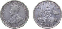 Australia 6 Pence Australia Commonwealth 1934 6 Pence - George V Silver (.925) (1024000) 2.82g VF KM 25 -