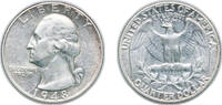 United States ¼ Dollar United States Federal republic 1948 ¼ Dollar Washington Silver Quarter Silver (.900) (35196000) 6.25g XF KM 164 Schön 168 -