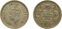 India ¼ Rupee India India - British Raj 1945 • ¼ Rupee - George VI Silver (.500) Bombay Mint 2.9g XF KM 547 -