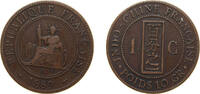 French Indochina 1 Centime French Indochina French colony 1889 A 1 Centime Bronze Paris Mint (1573364) 10g VF KM 1 -