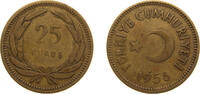 Turkey 25 Kuruş Turkey Republic 1956 25 Kuruş Brass (70% Copper, 30% Zinc) (14376000) 4.5g XF KM 886 Schön 401 -