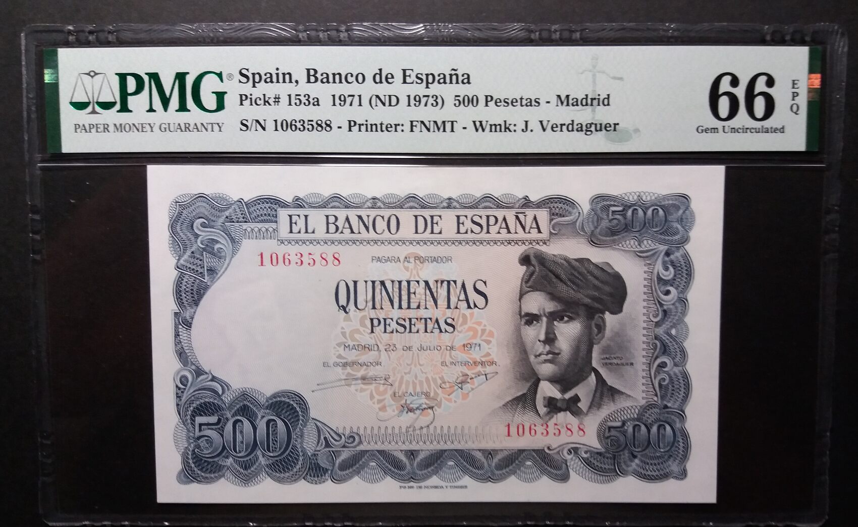 優先配送 Grading Pesetas【1971】『PCGS Espana》500 De SPAIN《Banco