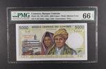 COMOROS 5000 FRANCS 1984 BANQUE CENTRALE PMG 66 EPQ 231.69 US$  +  20.96 US$ shipping