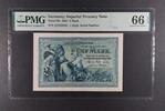 GERMANY 5 MARK IMPERIAL TREASURY NOTE. 7 DIGIT SERIAL NUMBER. -